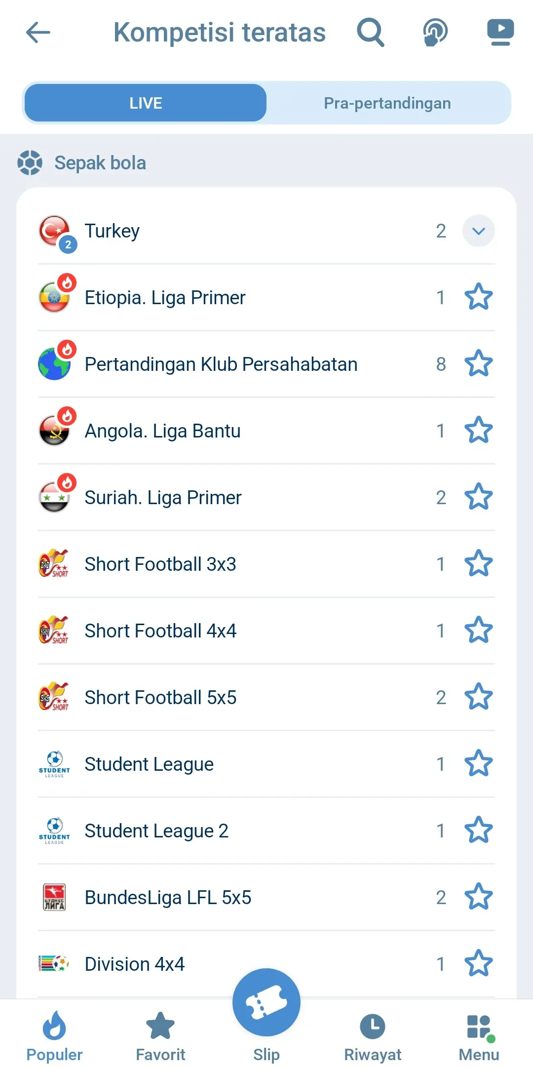 Permainan Live 1xBet App