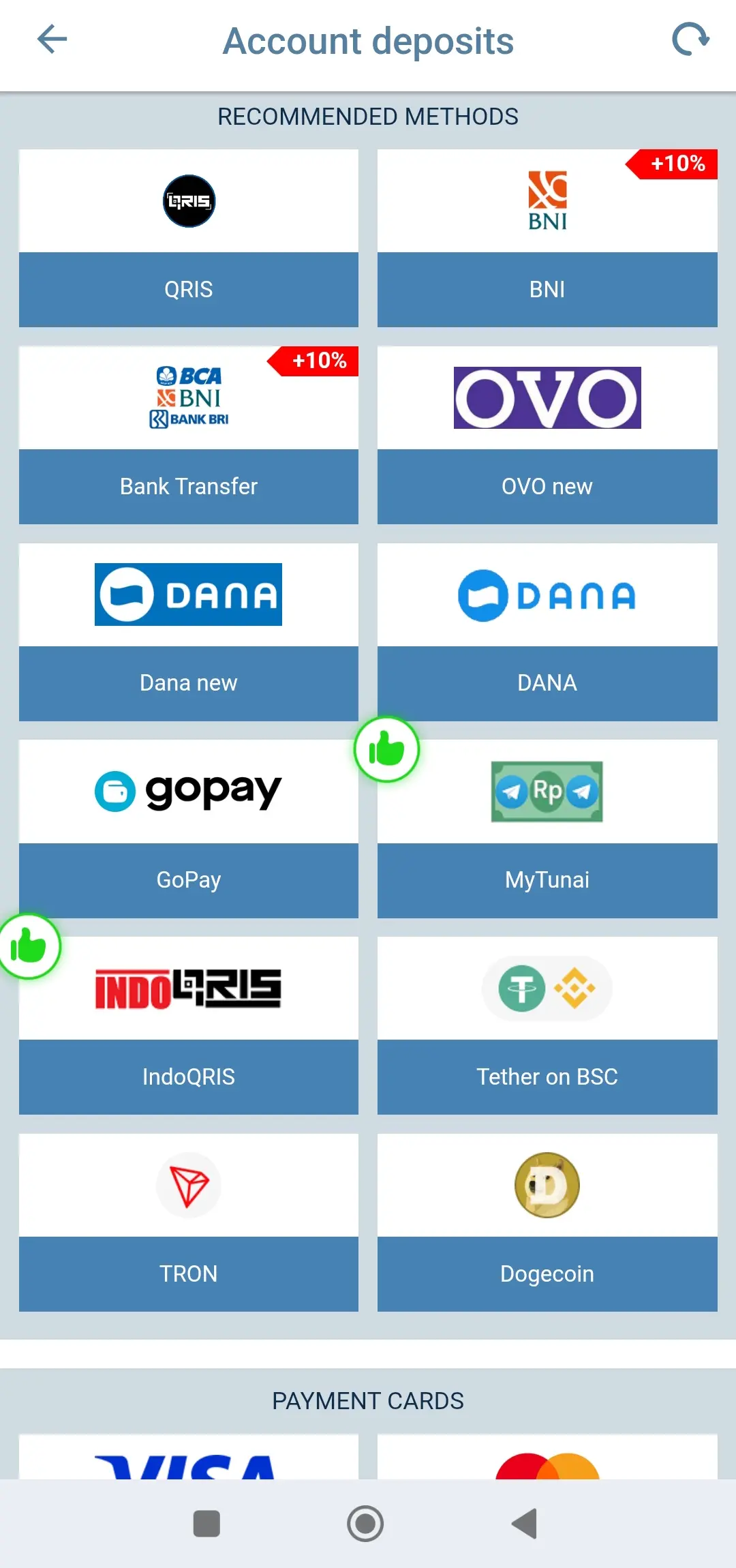Account Deposits 1xBet
